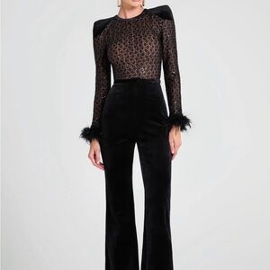 NADINE MERABI Black Flare Pants